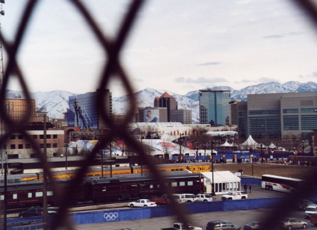 Downtown SLC from a pedestrian walkway 