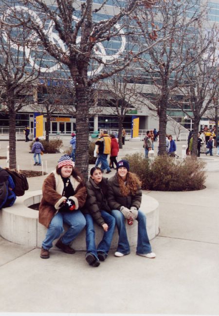 Me, Whitney, Jentri in front of Delta Center