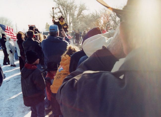 The torch by Pony Express (rider Pat Hearty)