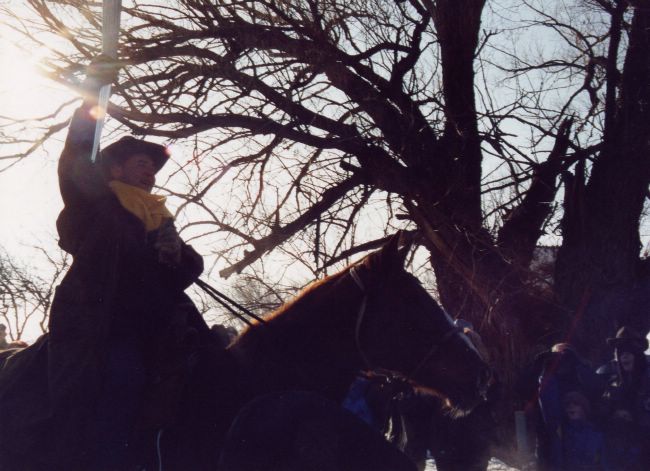 The torch by Pony Express (rider Pat Hearty)